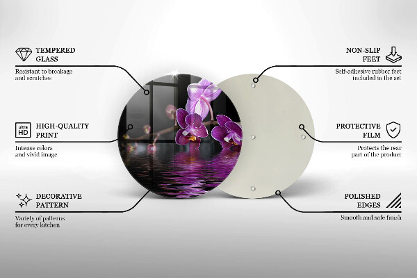 Glass worktop saver Orchid Water Zen