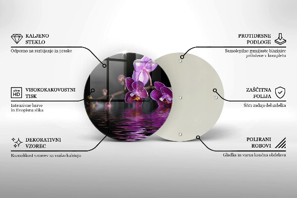 Glass worktop saver Orchid Water Zen