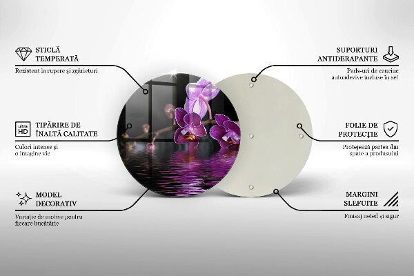 Glass worktop saver Orchid Water Zen