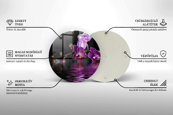 Glass worktop saver Orchid Water Zen