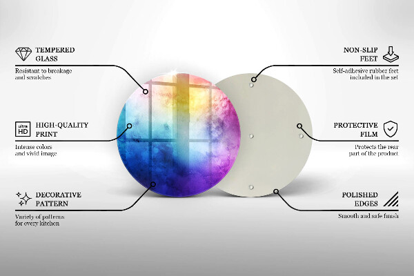 Kitchen worktop protector Rainbow watercolor spots
