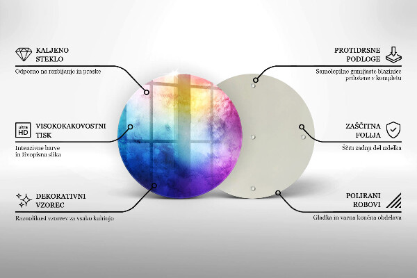 Kitchen worktop protector Rainbow watercolor spots