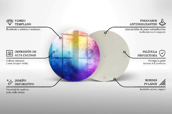 Kitchen worktop protector Rainbow watercolor spots