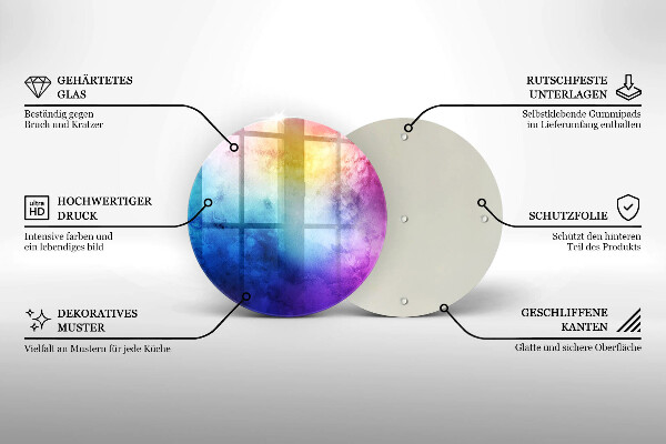 Kitchen worktop protector Rainbow watercolor spots