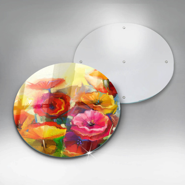 Kitchen worktop protector Painted colorful flowers