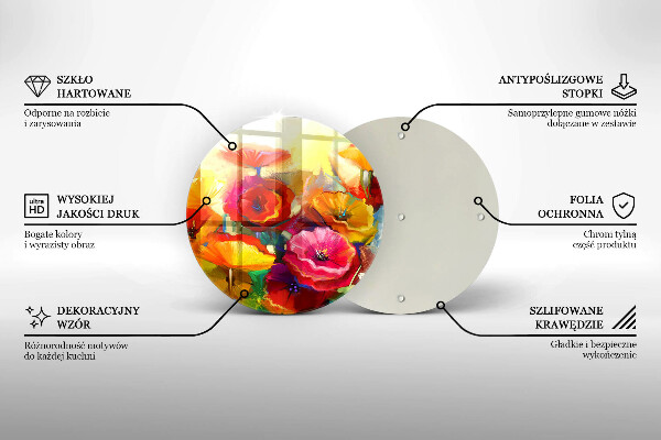 Kitchen worktop protector Painted colorful flowers