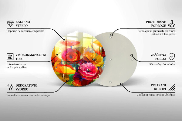 Kitchen worktop protector Painted colorful flowers