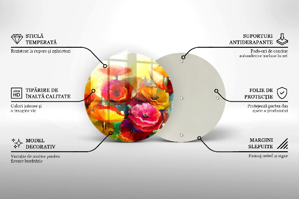 Kitchen worktop protector Painted colorful flowers