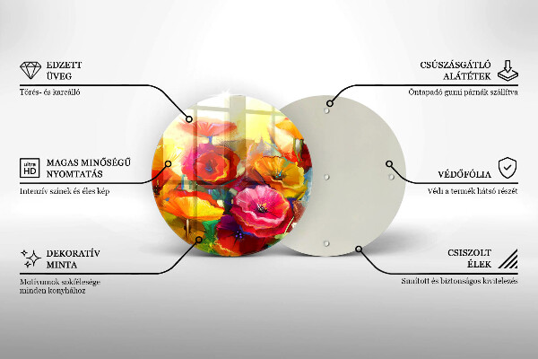 Kitchen worktop protector Painted colorful flowers