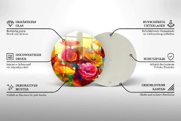 Kitchen worktop protector Painted colorful flowers