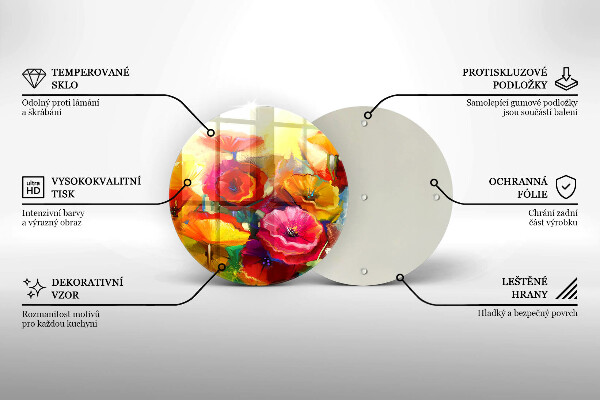 Kitchen worktop protector Painted colorful flowers