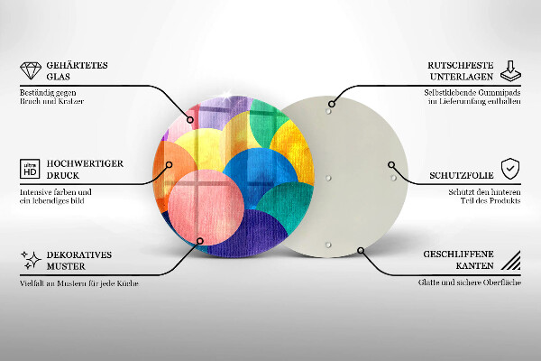 Kitchen worktop protector Colorful wheels