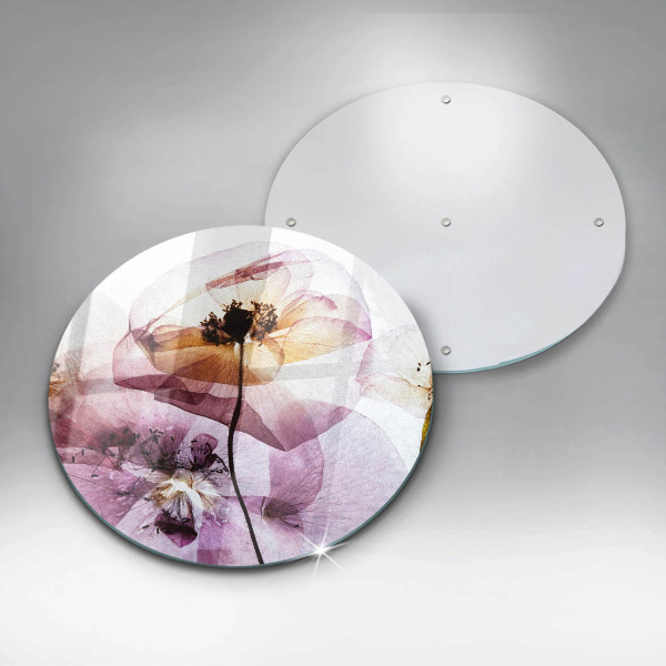 Glass cutting board Delicate flowers