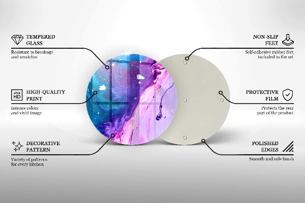 Glass cutting board Abstraction ink