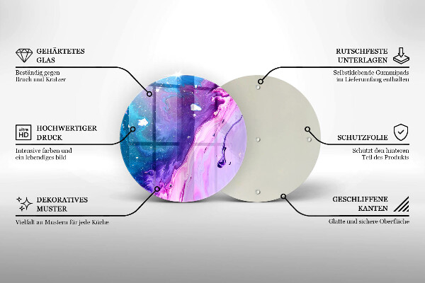 Glass cutting board Abstraction ink