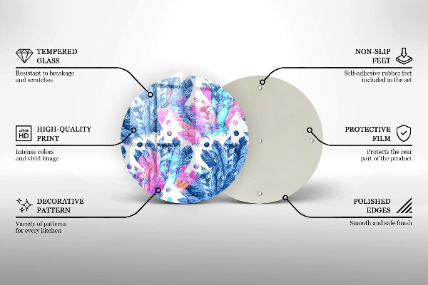 Chopping board Illustration of boho feathers