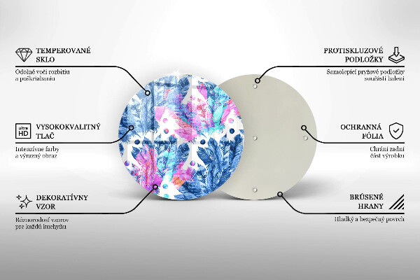 Chopping board Illustration of boho feathers