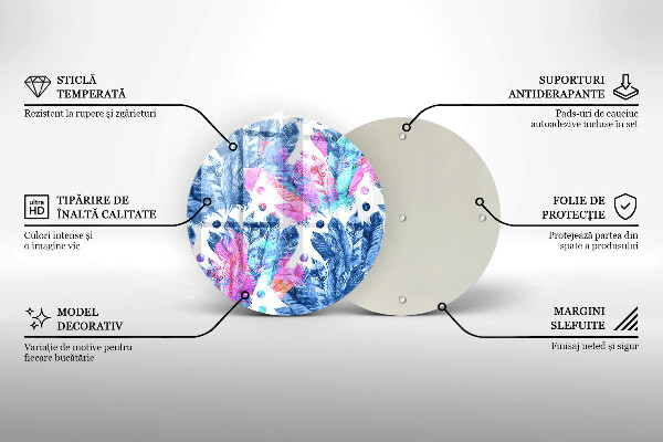 Chopping board Illustration of boho feathers