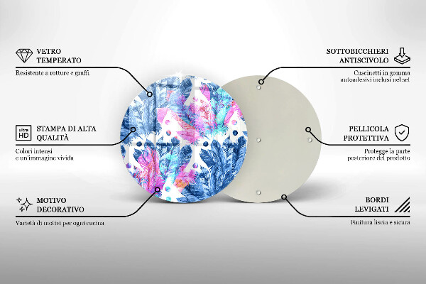 Chopping board Illustration of boho feathers