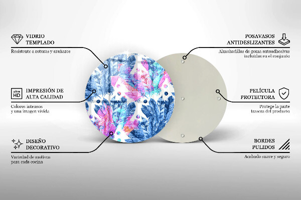 Chopping board Illustration of boho feathers
