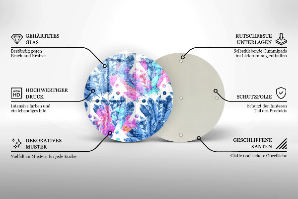 Chopping board Illustration of boho feathers