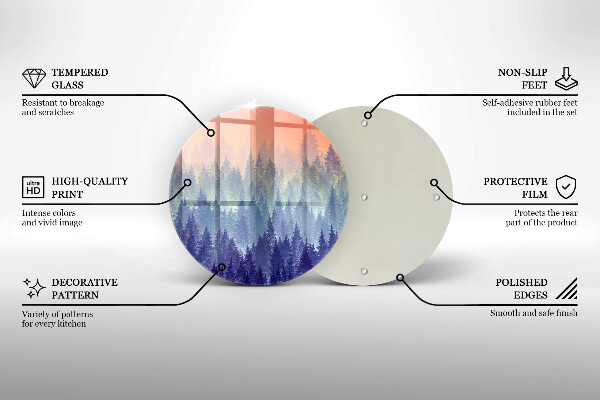Cutting board Forest at sunset