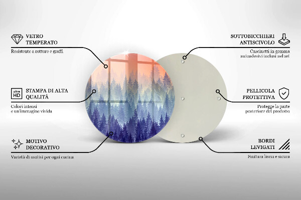 Cutting board Forest at sunset