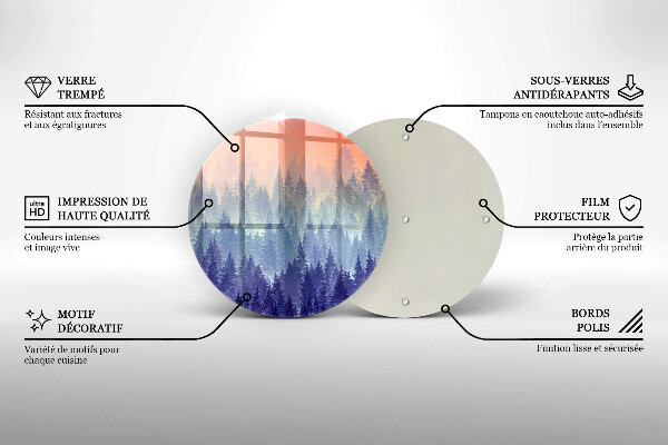 Cutting board Forest at sunset