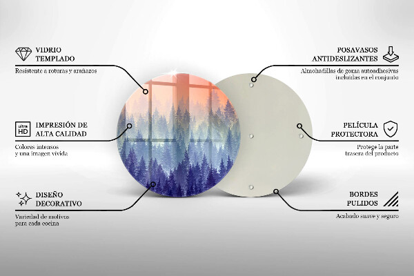 Cutting board Forest at sunset
