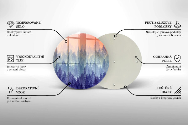 Cutting board Forest at sunset