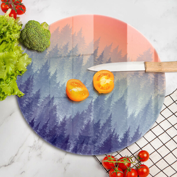 Cutting board Forest at sunset