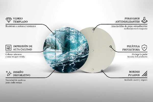 Cutting board Foamed water waves