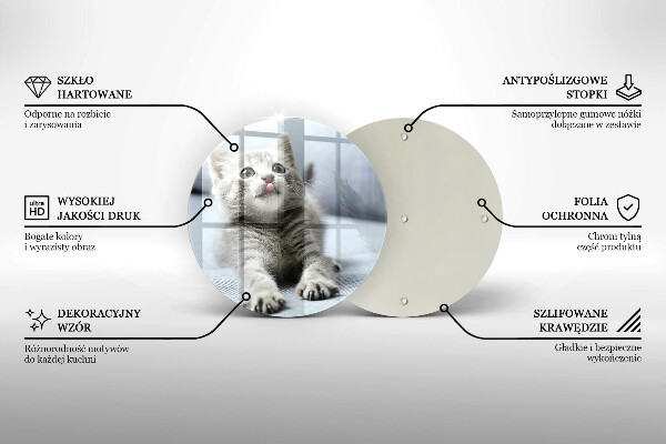 Glass worktop protector Little cute kitty