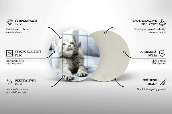 Glass worktop protector Little cute kitty