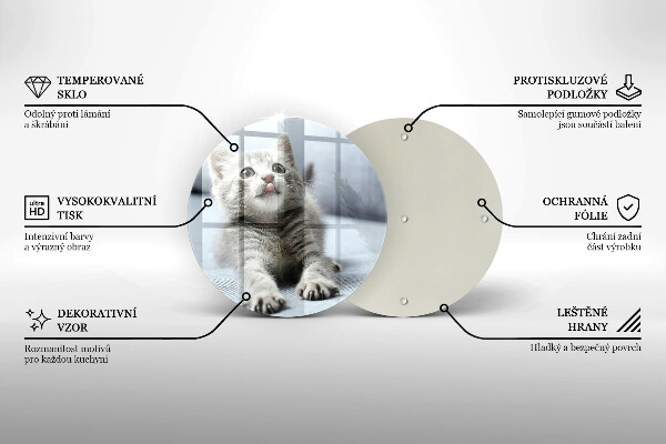 Glass worktop protector Little cute kitty