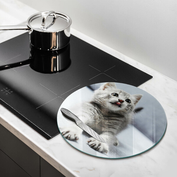 Glass worktop protector Little cute kitty