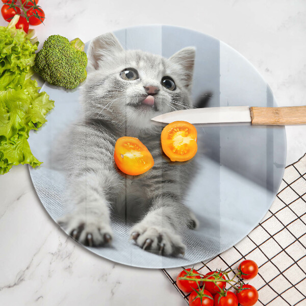 Glass worktop protector Little cute kitty