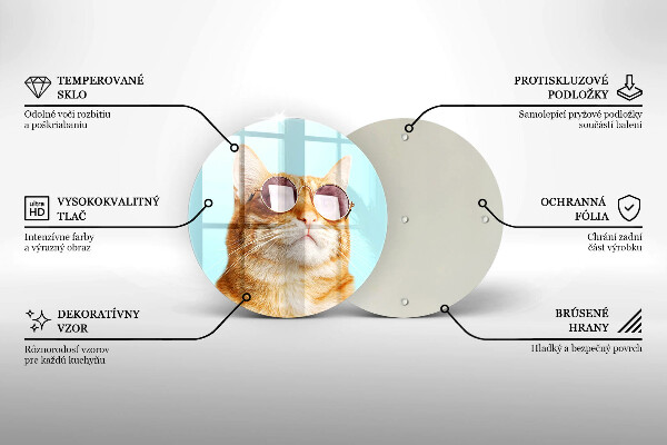 Kitchen worktop protector Rudy Cat with glasses