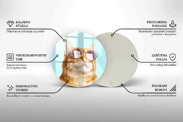 Kitchen worktop protector Rudy Cat with glasses