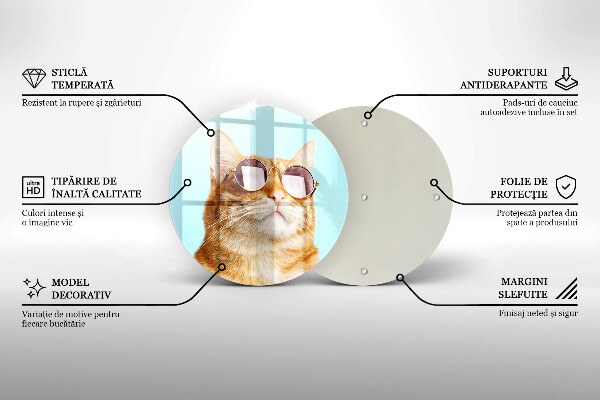 Kitchen worktop protector Rudy Cat with glasses