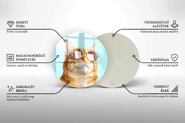 Kitchen worktop protector Rudy Cat with glasses