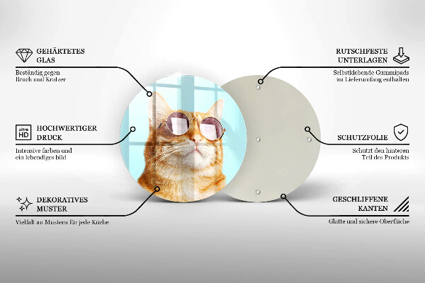 Kitchen worktop protector Rudy Cat with glasses