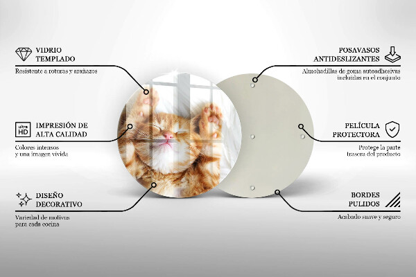 Glass worktop saver Little sweet kitty