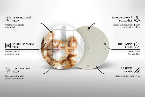 Glass worktop saver Little sweet kitty