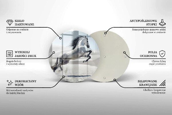 Glass worktop saver White Romanian horse