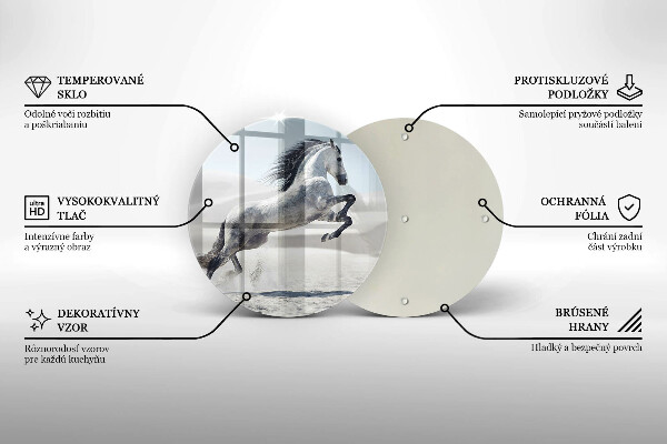 Glass worktop saver White Romanian horse