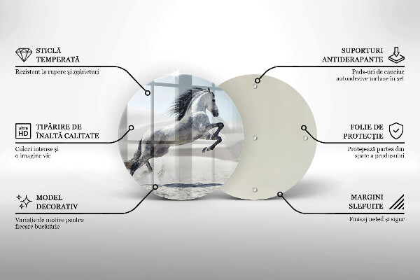 Glass worktop saver White Romanian horse