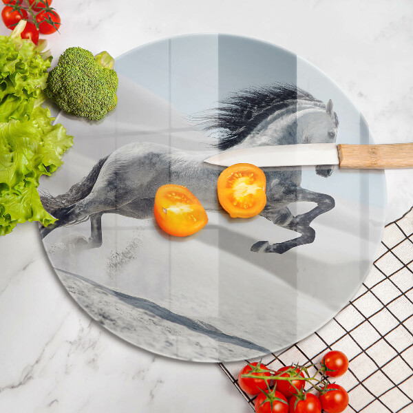Glass worktop saver White Romanian horse