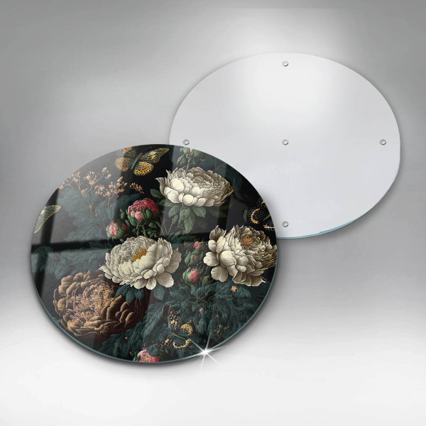 Chopping board Vintage peony flowers