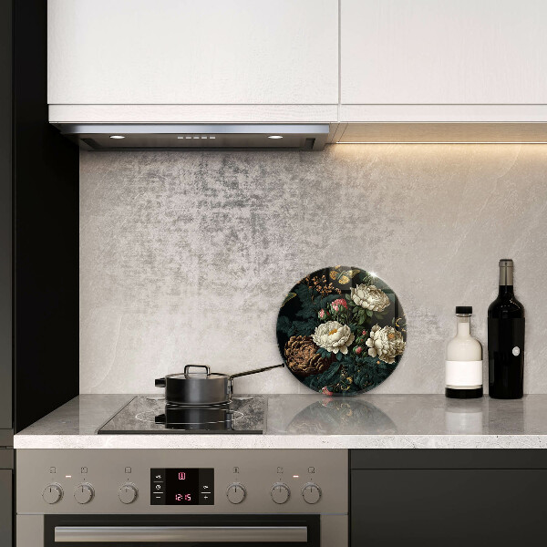 Chopping board Vintage peony flowers